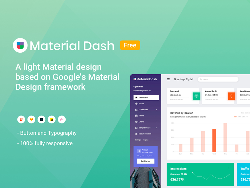 Material Admin — Free Material Design Admin Template | Theme-UI