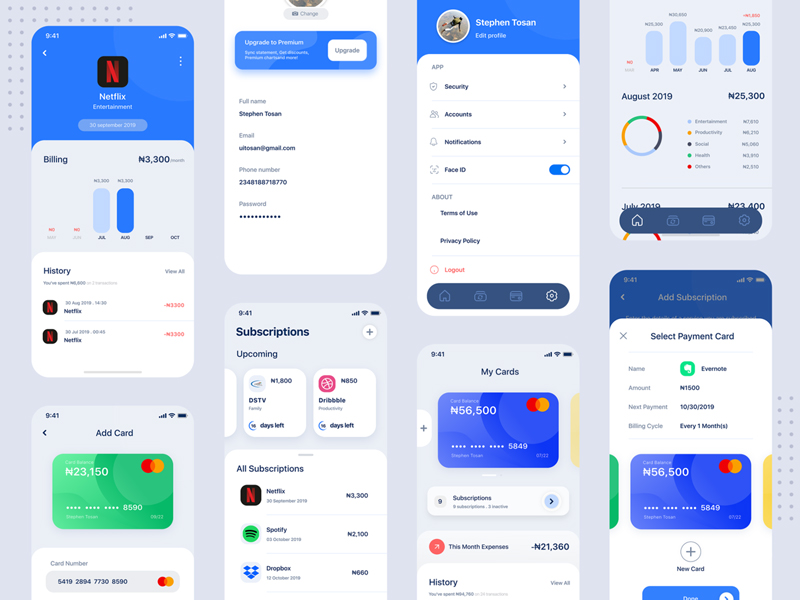 Subity - Subscription Manager Free UI Kit | Theme-UI