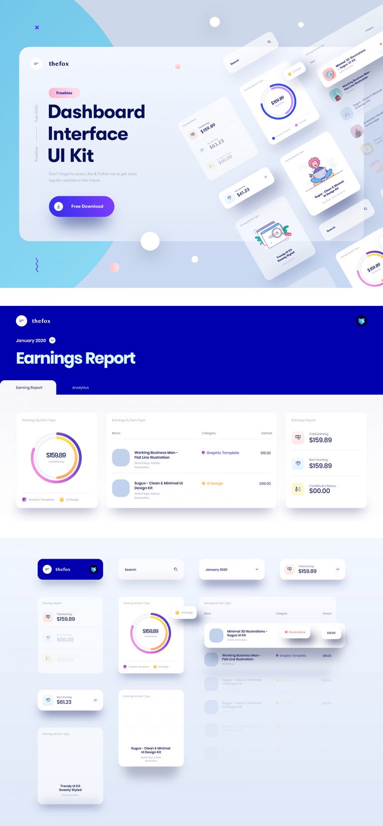 Free Dashboard UI Design Elements | Theme-UI