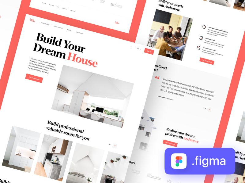 Archmove — Architecture Free Landing Page for Figma