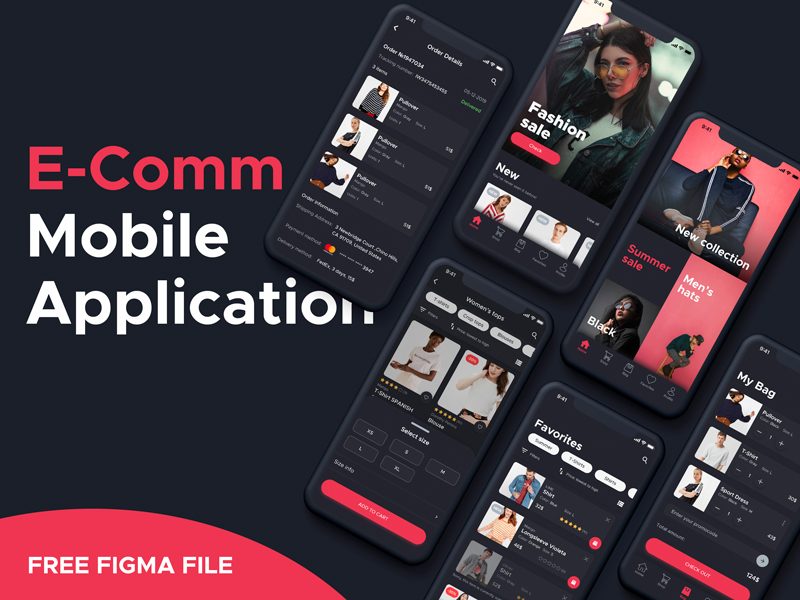 E-comm Mobile Application Free UI Kit