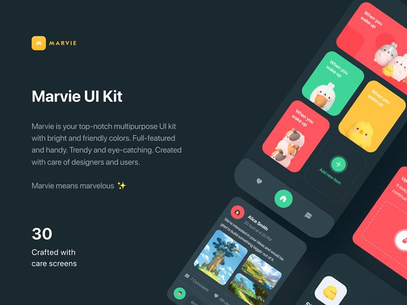 Marvie iOS App Free UI Kit