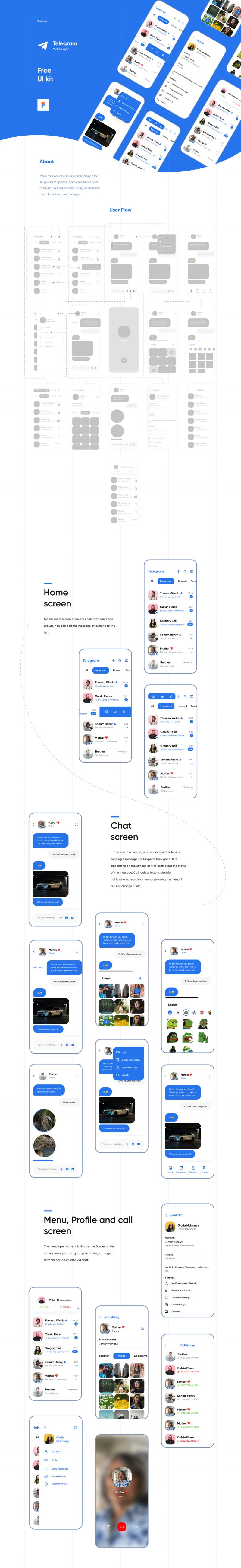 Telegram Redesign - Free UI Kit for Figma | Theme-UI