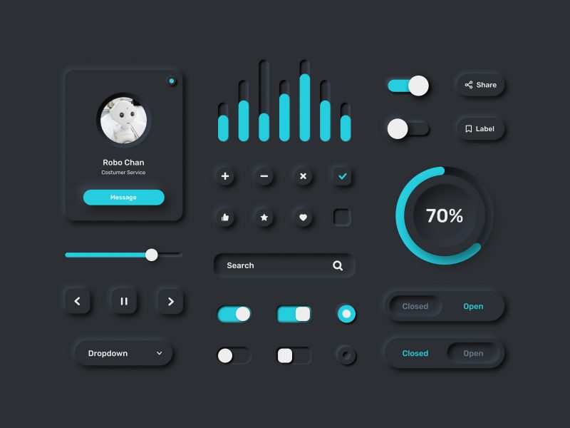 Neumorphism UI Kit for Figma