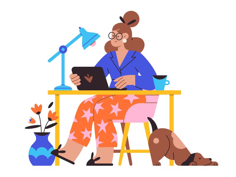 Working From Home Free Illustration Pack