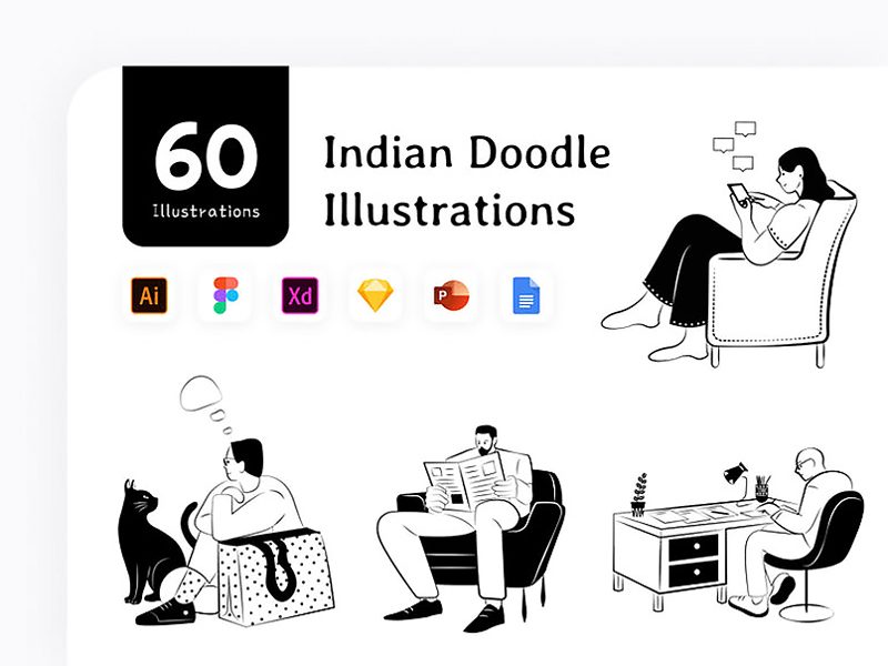 Indian Doodle Free Illustration Pack