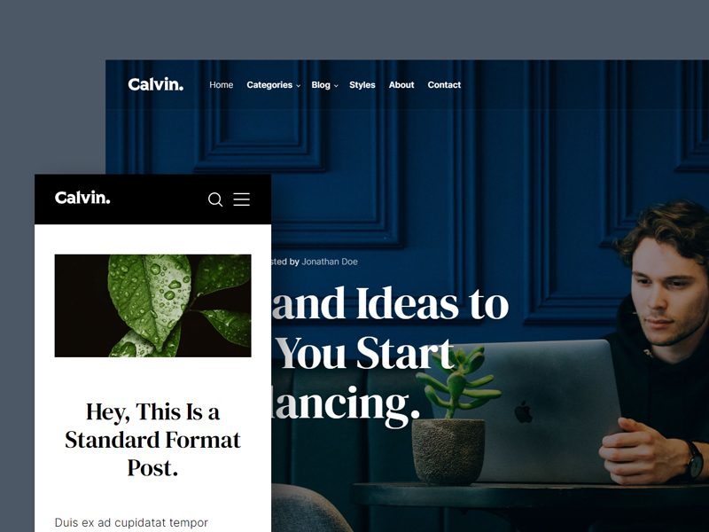 Calvin — Clean and Minimal Free HTML Blog Template