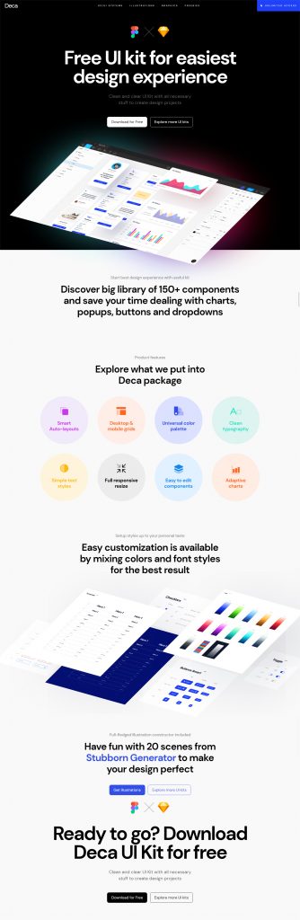 Deca Free UI Kit for Figma and Sketch | Theme-UI