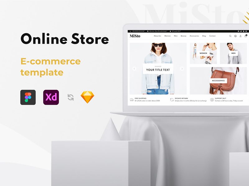 MiSto Free e-Commerce Website Template for Figma