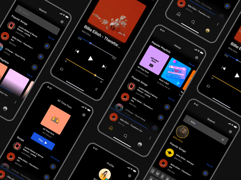 Free Music App UI Design Kit for Figma | Theme-UI