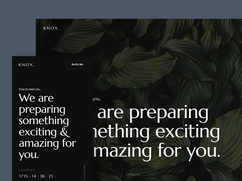 Knox — Free Coming Soon HTML Website Template.