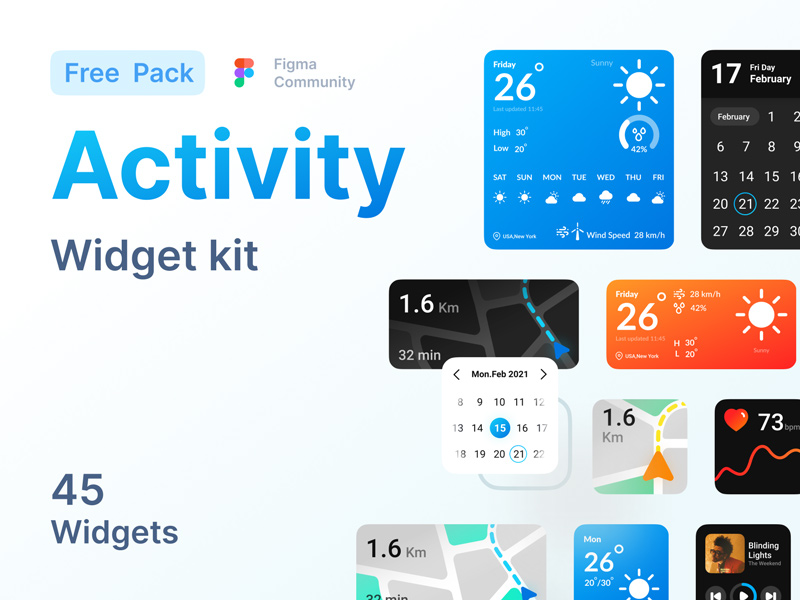 Free Activity Widget Kit for FigmaFree Activity Widget Kit for Figma