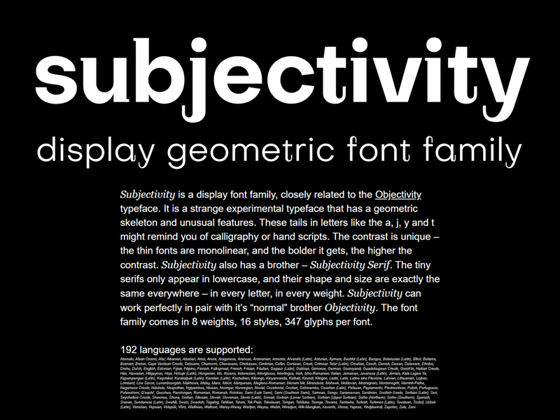 Subjectivity — Free Display Font Family