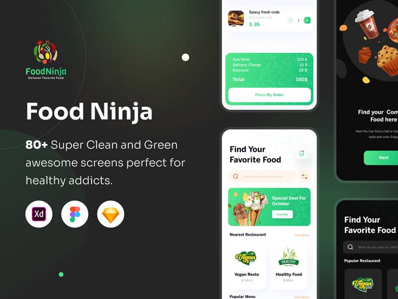 Food Ninja — Food Delivery Free UI Kit