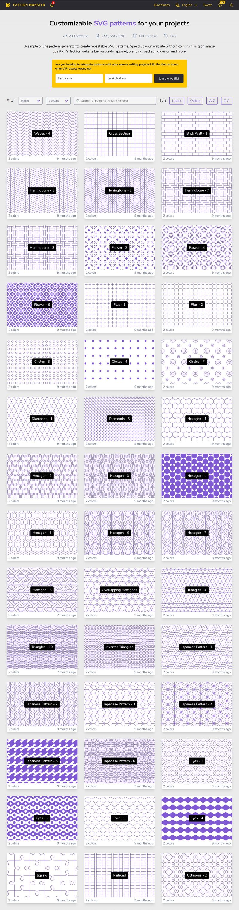 Pattern Monster - SVG Pattern Generator | Theme-UI