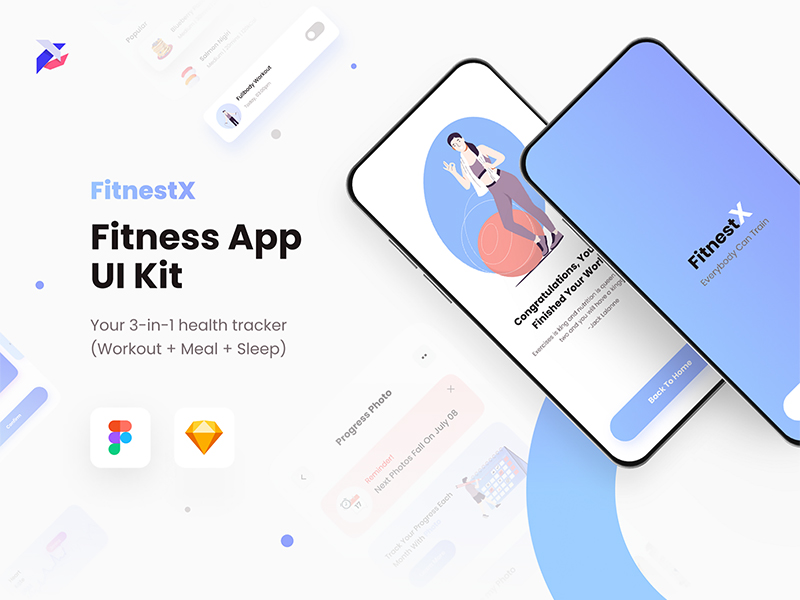 FitnestX — Free Fitness App UI Kit