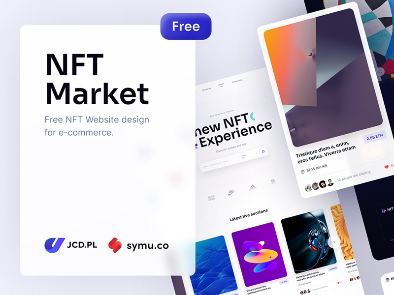 NFT Market - Free Landing Page for Figma