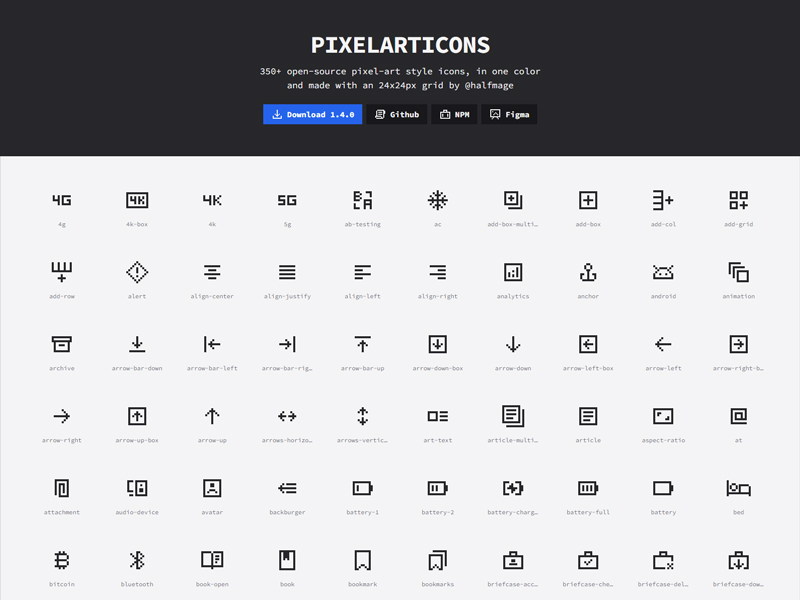 Pixelarticons - Pixel-art Free Icons