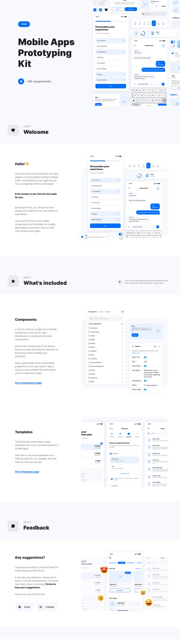 Mobile Apps Prototyping Free UI Kit For Figma | Theme-UI