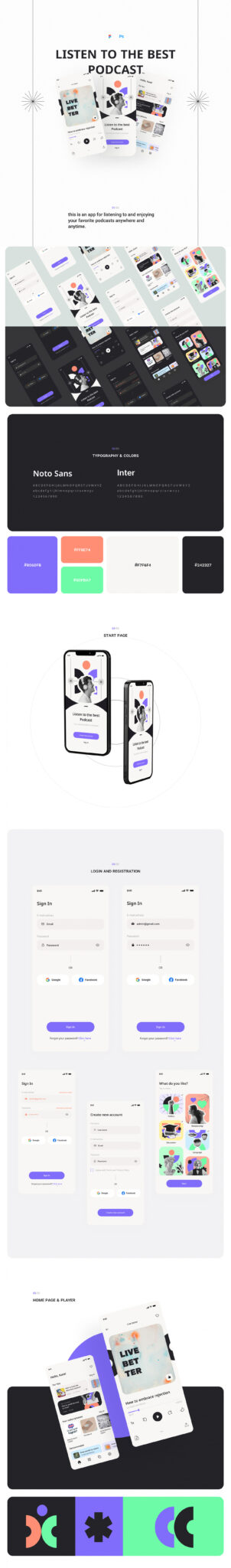 Podcast App Free UI Kit for Figma | Theme-UI