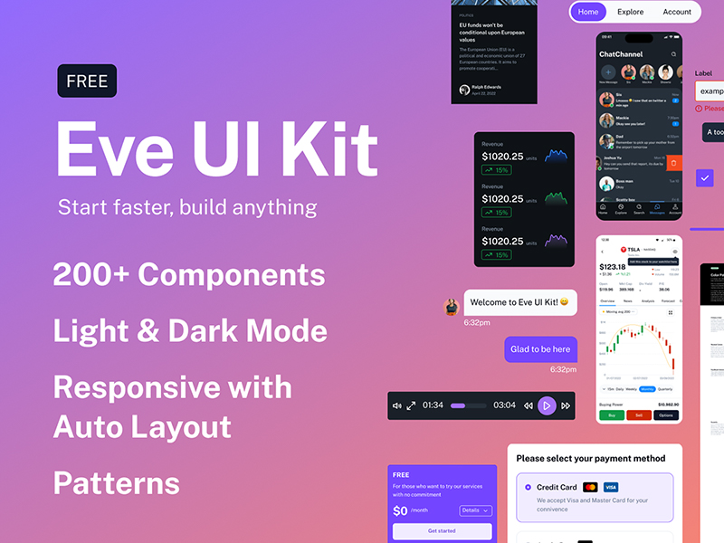 Eve — Free UI Kit for Figma