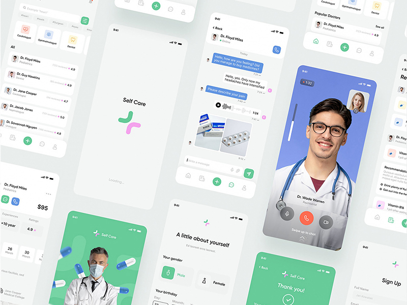 Self Care Medical App — Free UI Kit