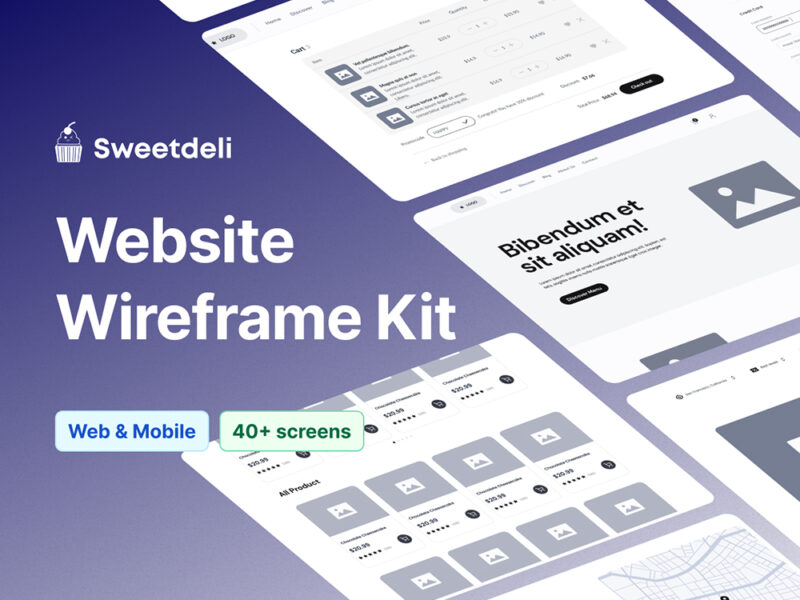 Sweetdeli - Free Wireframe Kit for Figma