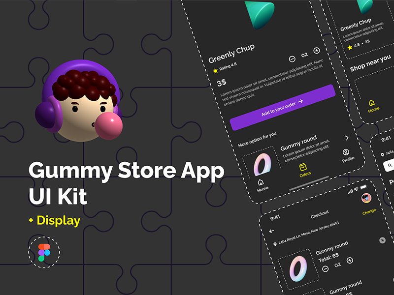 Gummy Store App Free UI Kit