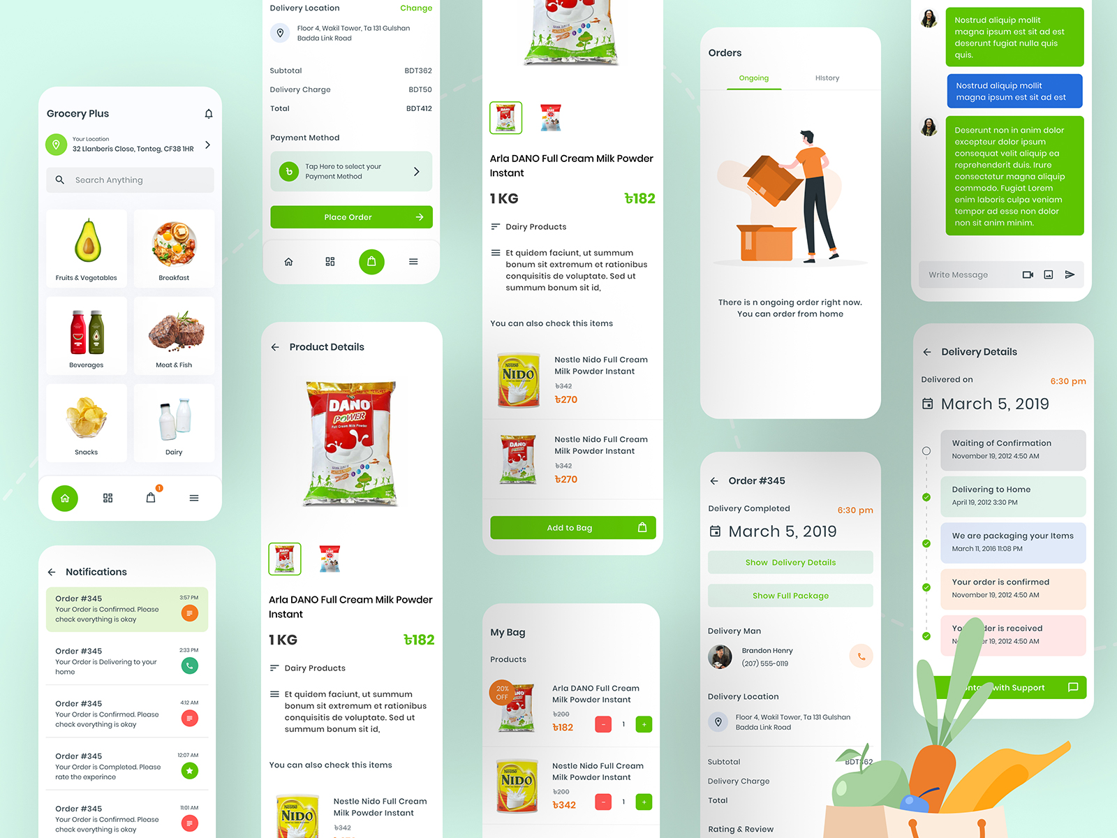 Grocery Plus - Grocery App Free UI Kit for Figma