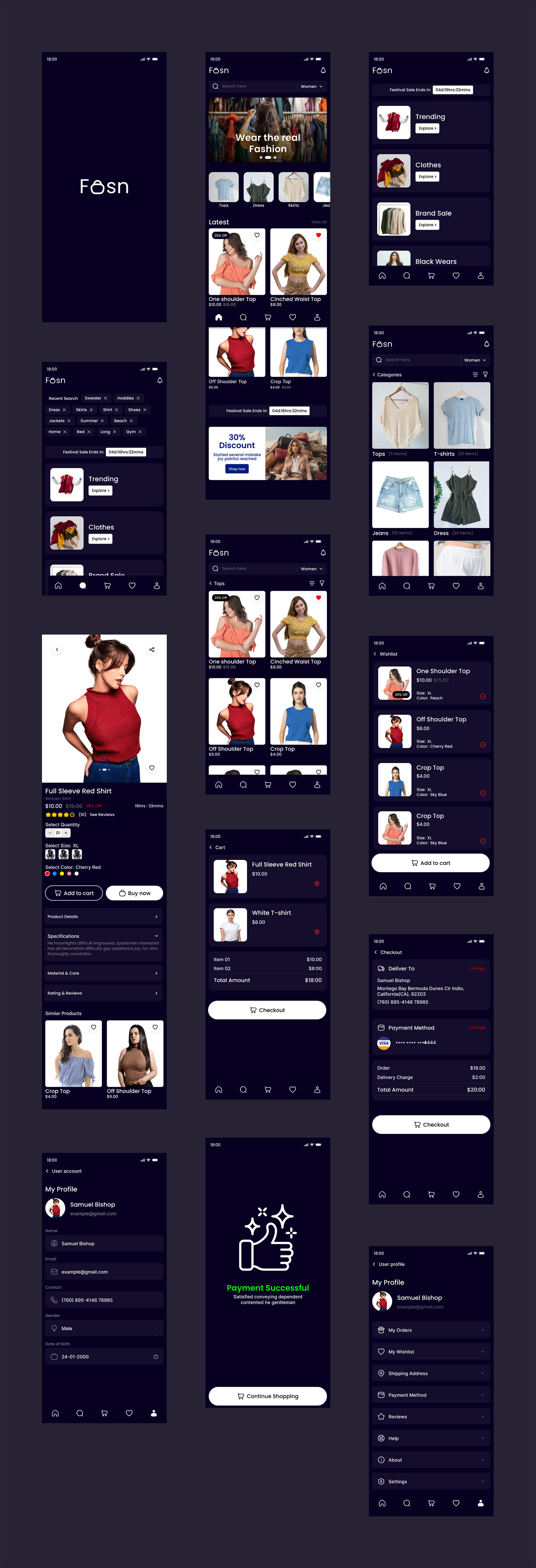 E-commerce Clothing App Free UI Kit | Theme-UI