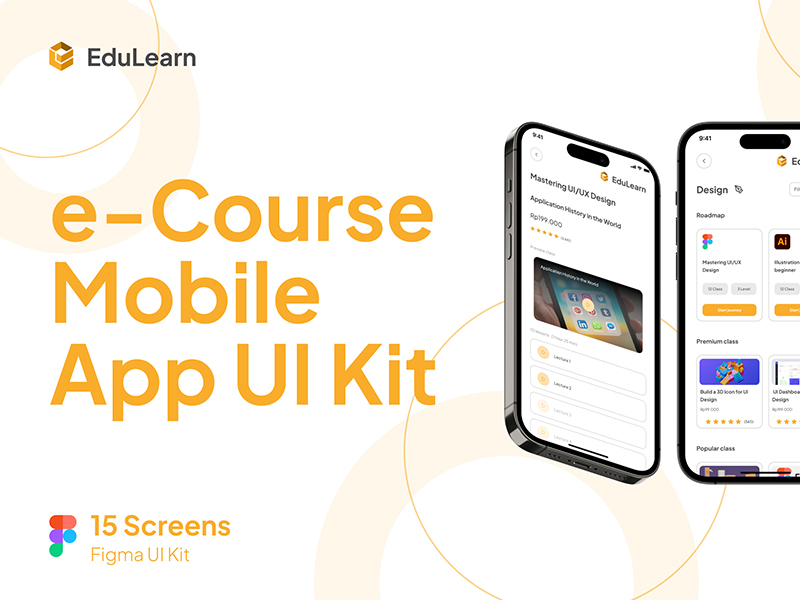 Edulearn - E-course App Free UI Kit